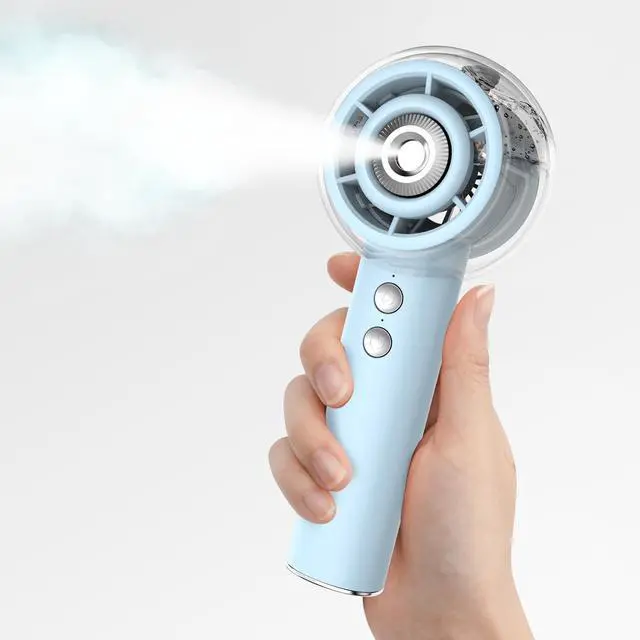 Main image of Portable Misting Fan, Handheld Turbo Fan with Mist, 6000mAh Battery Rechargeable Personal Fans Mister 4-Speed, 25ml Water Spray Tank, Gifts for Women Men Home Office Travel Outdoor Camping