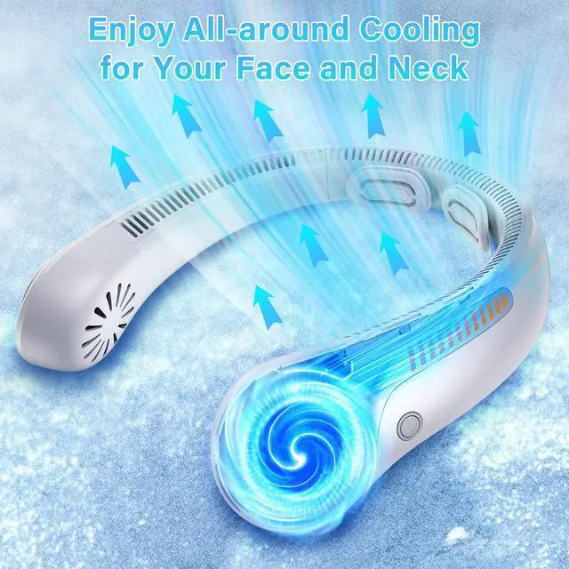 Alt view image 5 of 7 - Portable Neck Fan Rechargeable, 5 Speeds, Lightweight, Long Lasting, Battery Operated All-Around Cooling Quiet Personal Fans for Travel Camping Cooling Essentials, Birthday Gifts for Women Men Mom Dad