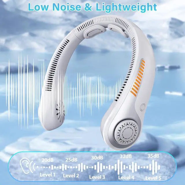 Alt view image 6 of 7 - Portable Neck Fan Rechargeable, 5 Speeds, Lightweight, Long Lasting, Battery Operated All-Around Cooling Quiet Personal Fans for Travel Camping Cooling Essentials, Birthday Gifts for Women Men Mom Dad