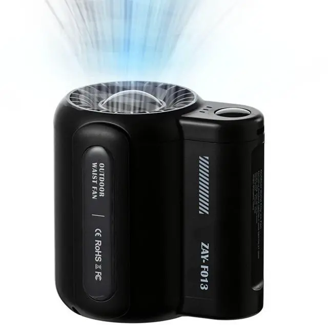 Main image of Waist Fan Portable Rechargeable 4500mAh Battery Lasts 10 Hours, 3-Speed Personal Clip-On Fan, Hands-Free Wearable Mini Cooling Fans for Outdoor Work, Construction, Fishing, Camping