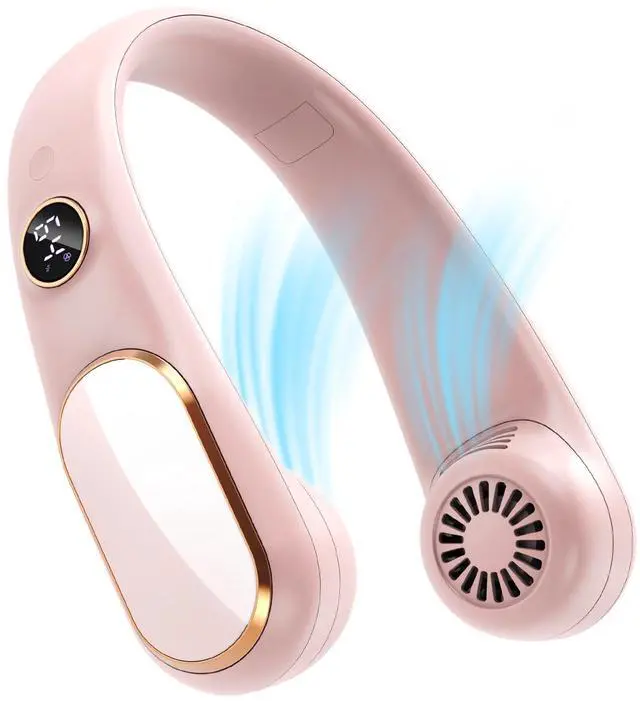 Main image of Neck Fan Rechargeable 5 Speeds, Portable Personal Fan, Hands Free Bladeless Fan, Battery Operated Wearable Fan Adjustable, Screen Design, 4-12 Hours, Cooling Fan For Travel, Outdoor, Indoor