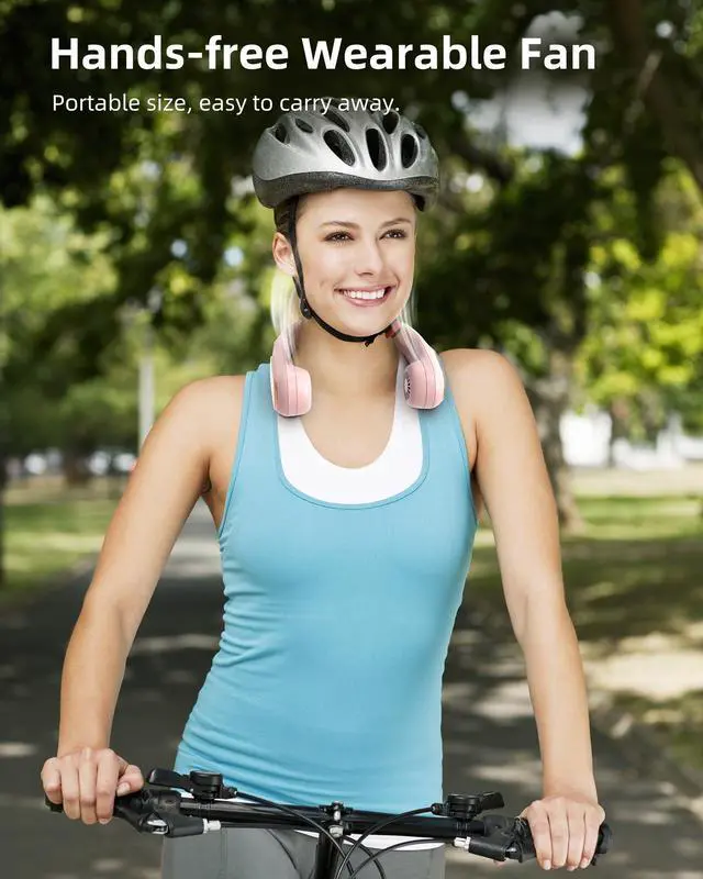 Alt view image 5 of 6 - Neck Fan Rechargeable 5 Speeds, Portable Personal Fan, Hands Free Bladeless Fan, Battery Operated Wearable Fan Adjustable, Screen Design, 4-12 Hours, Cooling Fan For Travel, Outdoor, Indoor