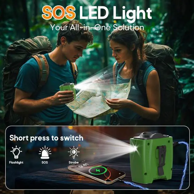 Alt view image 5 of 7 - Portable Waist Fan, 5-Speeds 16000RPM Powerful Airflow, 10000mAh Up to 40H Cooling, Rechargeable Personal Neck Fan, Wearable Belt Fan with LED Display, Flashlight for Travel, Camping, Jobsite