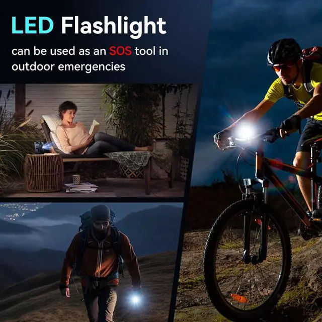 Alt view image 5 of 7 - 12000MAh Portable Waist Fan, 100 Speeds 17000RPM Strong Airflow, Belt Fan with up to 45H of Working Time, Flashlight Hands-Free Hanging Neck Fans,Rechargeable Wearable Personal Fans for Outdoor