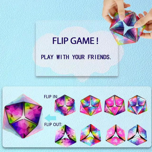 Alt view image 2 of 7 - Kaleidocycle Fidget Cube for Kids, Infinity Flips Magic Cube for Adults to Stay Calm and Anxiety Anti Depression Fidget Fidget Toys Tear-Resistant Desk Cool Puzzle Gadget (Ages 3+)