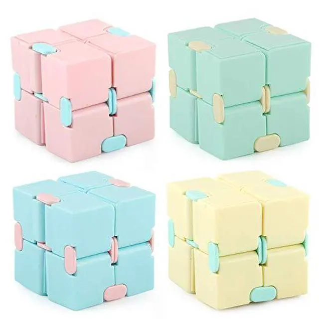 Alt view image 3 of 6 - Magic Kaleidoscope Cube | Infinity Fidget Toy for Stress Relief | 4 Soothing Macaron Colors + 2 Surprise Editions | Perfect ADHD Sensory Toy & Desk Decor for Adults | Unique Gift Idea.