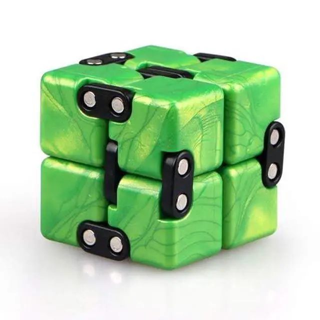Alt view image 2 of 7 - Little Golden Elephant Upgraded Infinity Cube Fidget Toy,Cool Mini Gadget Best for Stress and Anxiety Relief and Kill Time, Special Designed Texture Artistic and Fashion(Emerald Green)
