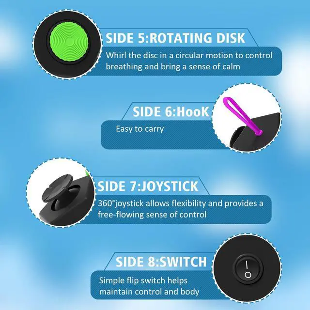 Alt view image 4 of 7 - Fidget Dodecagon 12-Side Fidget Toys Cube Relieves Stress and Anxiety Anti Depression Travel Toy Stocking Stuffers for Kids Gifts for Children and Adults (B2 Black Colorful)