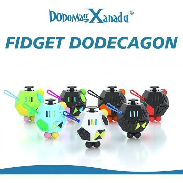 Alt view image 7 of 7 - Fidget Dodecagon 12-Side Fidget Toys Cube Relieves Stress and Anxiety Anti Depression Travel Toy Stocking Stuffers for Kids Gifts for Children and Adults (B2 Black Colorful)