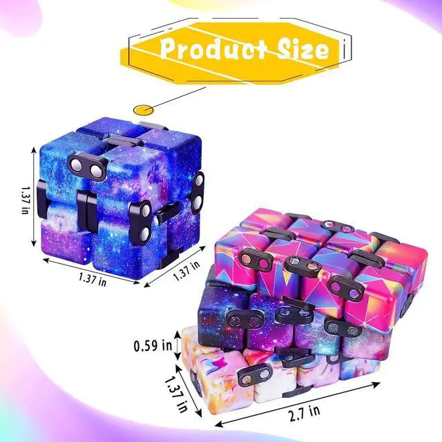 Alt view image 2 of 6 - 1 Packs Infinity Cube Toy Stress Relieving Fidgeting Game for Kids and Adults,Cute Mini Unique Gadget Anxiety Relief Kill Time Magic Puzzle Flip ADD, ADHD, Killing
