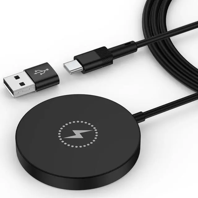 Main image of 15W Wireless Charger Pad Magnetic Fast Charging for iPhone 17E/17 Air/17 Pro/17 Pro Max/16E/16 Pro Max,Wireless Charging Mat with 4FT USB C/USB A Port cargador inalámbrico Samsung Galaxy S26 Ultra S26