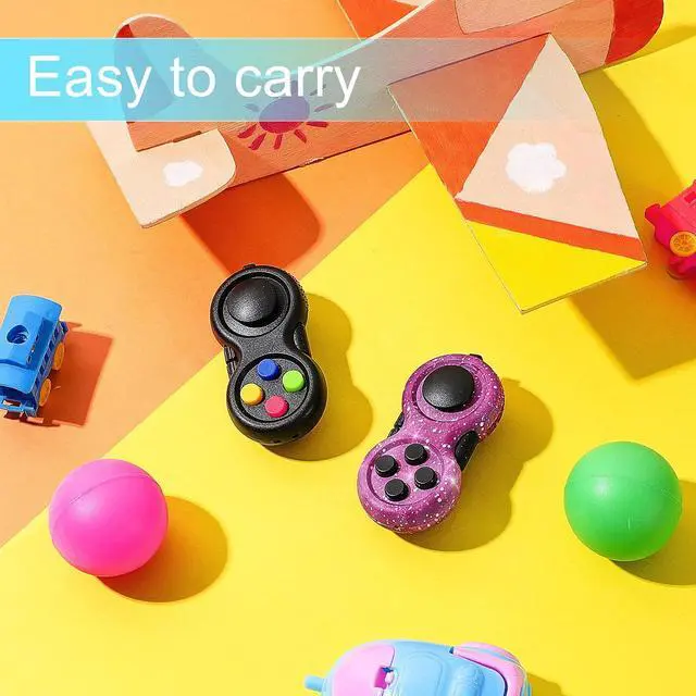 Alt view image 7 of 7 - 2 Pcs Fidget Toys for Adults Controller Fidget Pad Stress Relief Cube Clicker Game Controller Sensory Educational Toy for ADHD Autism Relief Stress Anxiety(Starry Purple and Black Style)
