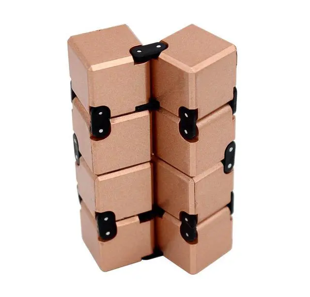 Alt view image 6 of 7 - Infinity Cube Fidget Cube Toy for Adults & Kids Relieve Stress & Anxiety Cool Hand Fidget Stress Toy, Killing Time Fidget Finger Toys Infinite Cube, Rose Gold