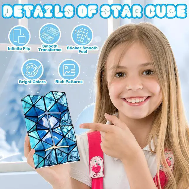 Alt view image 6 of 7 - 2 in 1 Magic Cube Set, Fidget Toy for Kids Adults, Yoshimoto Cube for Ages 8-12, Arctic/Antarctic Animals Puzzle Cube Fun Toy for Boys Girls (Polar Series)