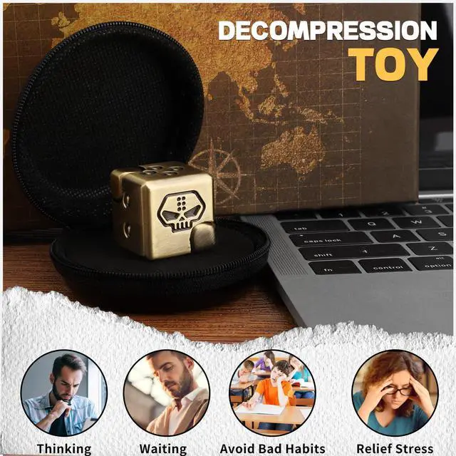 Alt view image 6 of 7 - Metal Infinity Cube Fidget Spinner for Kids Adults, 2-in-1 Magnet Dice Fidget Hand Toys Focus Finger Spinning Toy, Stress Relief Hand Spinner for Boys Men, Kinetic Desk Toy for Autism Anti Anxiety