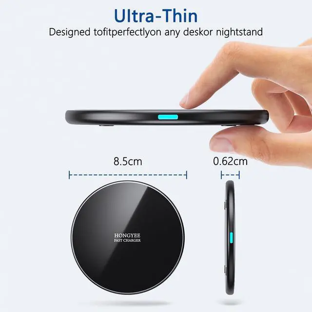 Alt view image 2 of 7 - 20W Wireless Charger, Wireless Charging Pad 20W Wireless Fast Charger Compatible with iPhone 17/17 Pro Max/16/15/14/13/12//11 Series; Samsung Galaxy S25/S24/S23/S22/S21/S20, AirPods Pro 3