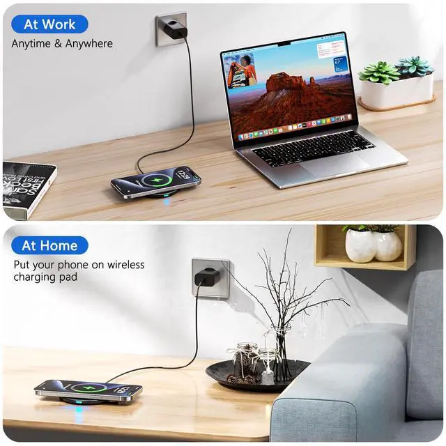 Alt view image 5 of 7 - 20W Wireless Charger, Wireless Charging Pad 20W Wireless Fast Charger Compatible with iPhone 17/17 Pro Max/16/15/14/13/12//11 Series; Samsung Galaxy S25/S24/S23/S22/S21/S20, AirPods Pro 3