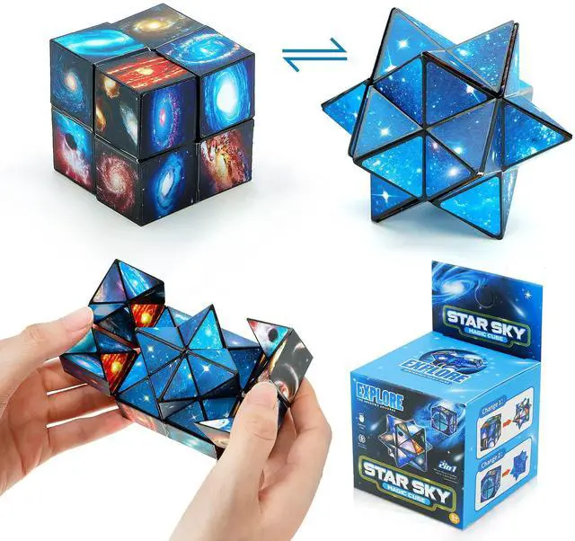 Main image of Star Cube,Vcall 2 in 1 Combo Infinity Cube Fidget Toy Magic Star Cube Smooth Surface Magic Cube Puzzle for Kids and Adults to Stress and Anxiety Relief Mini Preschool Toys
