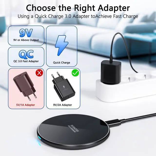 Alt view image 7 of 7 - 20W Wireless Charger, Wireless Charging Pad 20W Wireless Fast Charger Compatible with iPhone 17/17 Pro Max/16/15/14/13/12//11 Series; Samsung Galaxy S25/S24/S23/S22/S21/S20, AirPods Pro 3