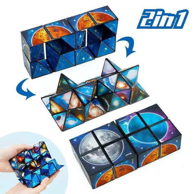Alt view image 5 of 7 - Star Cube,Vcall 2 in 1 Combo Infinity Cube Fidget Toy Magic Star Cube Smooth Surface Magic Cube Puzzle for Kids and Adults to Stress and Anxiety Relief Mini Preschool Toys