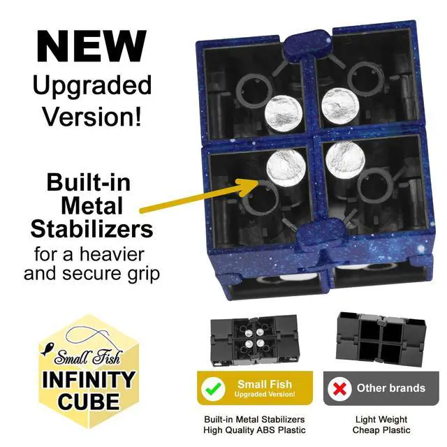 Alt view image 4 of 7 - Infinity Cube Toy Fidget Galaxy, Fidget Sensory Cube Toys for Kids and Adults for Stress Relief and Anti-Stress, Mini Gadget for Boys and Girls with Autism, ADD, and ADHD, Cool Handheld Desk Toy