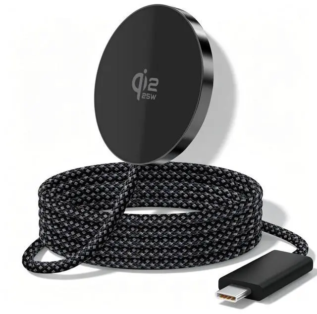 Main image of 25W Magnetic Wireless Charger Qi2.2 Fast Charging Pad for iPhone 17 16 15 14 13 12 Pro Max/Galaxy S26 S25 S22/Google Pixel 10/AirPods, Slim Portable for Travel Bedside Office (Black)