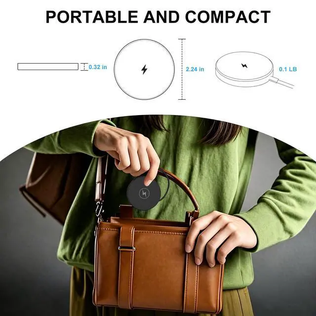 Alt view image 6 of 7 - 15W Wireless Charger Pad Magnetic Fast Charging for iPhone 17E/17 Air/17 Pro/17 Pro Max/16E/16 Pro Max,Wireless Charging Mat with 4FT USB C/USB A Port cargador inalámbrico Samsung Galaxy S26 Ultra S26