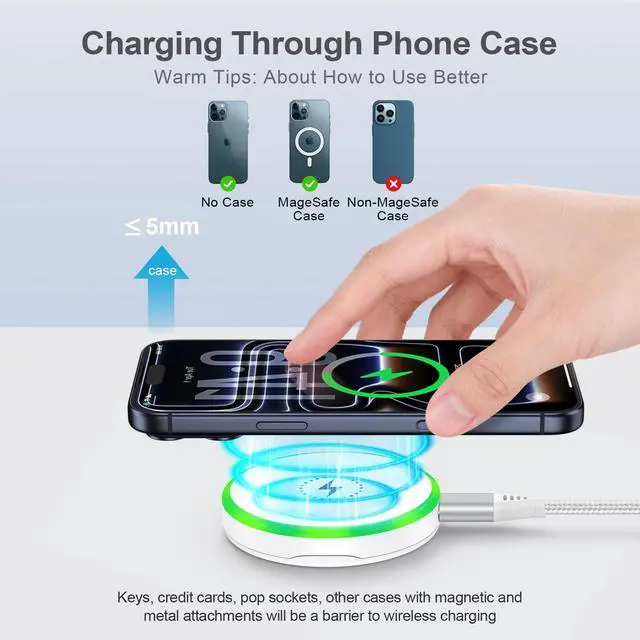 Alt view image 2 of 7 - 25W Magnetic Wireless Charger Charging Pad Fast Charging for iPhone 17 Pro Max 16 Pro Max 15 Plus 14 13 12 Pro Max,Magsafe Wireless Charger Mat Station for Samsung Galaxy S26 Ultra S26 S25 S24 S23