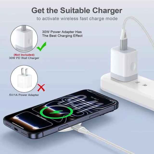 Alt view image 3 of 7 - 25W Magnetic Wireless Charger Charging Pad Fast Charging for iPhone 17 Pro Max 16 Pro Max 15 Plus 14 13 12 Pro Max,Magsafe Wireless Charger Mat Station for Samsung Galaxy S26 Ultra S26 S25 S24 S23