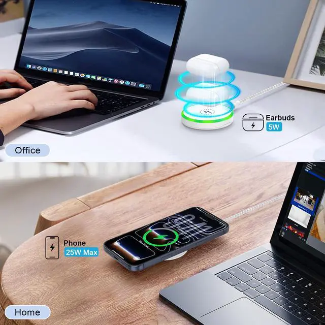 Alt view image 6 of 7 - 25W Magnetic Wireless Charger Charging Pad Fast Charging for iPhone 17 Pro Max 16 Pro Max 15 Plus 14 13 12 Pro Max,Magsafe Wireless Charger Mat Station for Samsung Galaxy S26 Ultra S26 S25 S24 S23