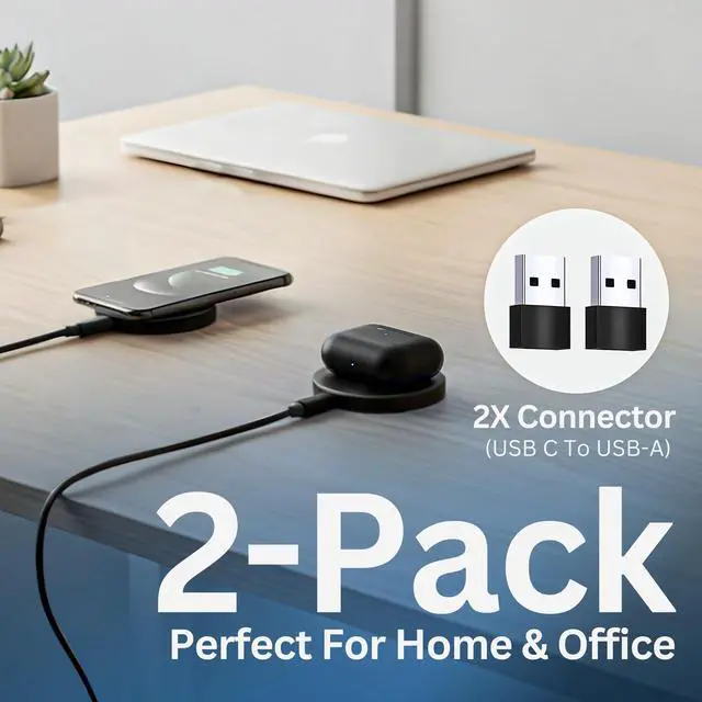 Alt view image 6 of 7 - 2Pack Magnetic Wireless Charger, 15W Charger, Wireless Charging Pad, Fast Charger for 17/16/15/14/13/12 Pro Max Plus Mini and Airpods 3/2/ Pro 2 (Black)