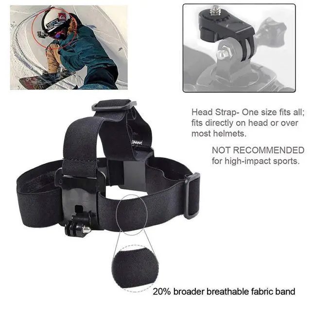 Alt view image 4 of 7 - Accessories Kit Quick Release Head Strap Mount + Chest Mount Harness + Backpack Clip Holder + 360°Rotating Wrist Strap for Gopros Heros 12/11/10/9/8/Max/7/6/5 Insta360 One Camera and Smartphones