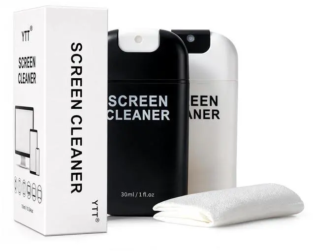Main image of Screen Cleaner Spray Kit with Nano Fiber Cloth for Phone, iPad, Laptop, Monitor & TV Screens, Portable Streak-Free Cleaning Set, 2 Pack