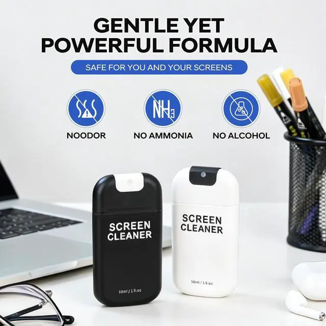 Alt view image 6 of 7 - Screen Cleaner Spray Kit with Nano Fiber Cloth for Phone, iPad, Laptop, Monitor & TV Screens, Portable Streak-Free Cleaning Set, 2 Pack