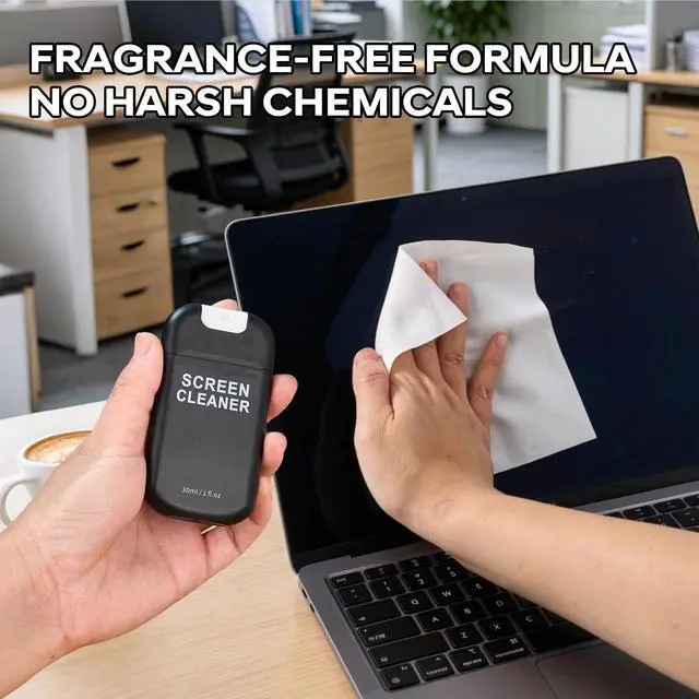 Alt view image 7 of 7 - Screen Cleaner Spray Kit with Nano Fiber Cloth for Phone, iPad, Laptop, Monitor & TV Screens, Portable Streak-Free Cleaning Set, 2 Pack