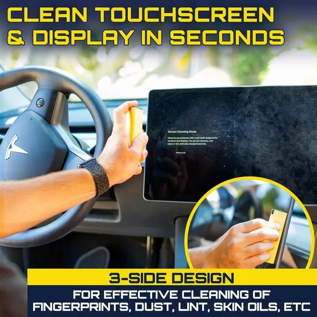 Alt view image 2 of 7 - Car Screen Cleaner Spray And Wipe, 2-in-1 Spray and Microfiber Cloth Touch Screen Cleaner For Car Display, Cell Phone, Laptop, IPad, IPhone, Macbook Air, Computer (Black)