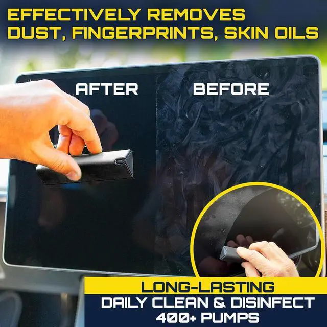 Alt view image 4 of 7 - Car Screen Cleaner Spray And Wipe, 2-in-1 Spray and Microfiber Cloth Touch Screen Cleaner For Car Display, Cell Phone, Laptop, IPad, IPhone, Macbook Air, Computer (Black)