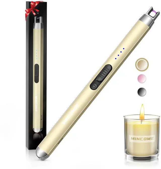 Main image of Candle Lighter Electric Rechargeable USB Plasma Arc Lighter with Safety Lock, Mothers Day Birthday Gifts for Women Windproof Flameless Long Matches Lighters for Candle,Grill,BBQ,Camping