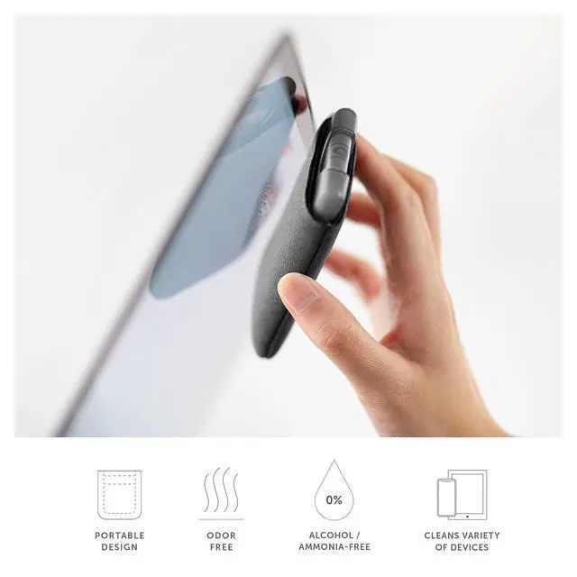 Alt view image 3 of 7 - Clean Screen Spray 2-in-1 Screen Cleaning Solution with Microfiber Sleeve for Laptops, Tablets, Phones & More Pocket-Sized Design Alcohol, Ammonia & Odor-Free Solution