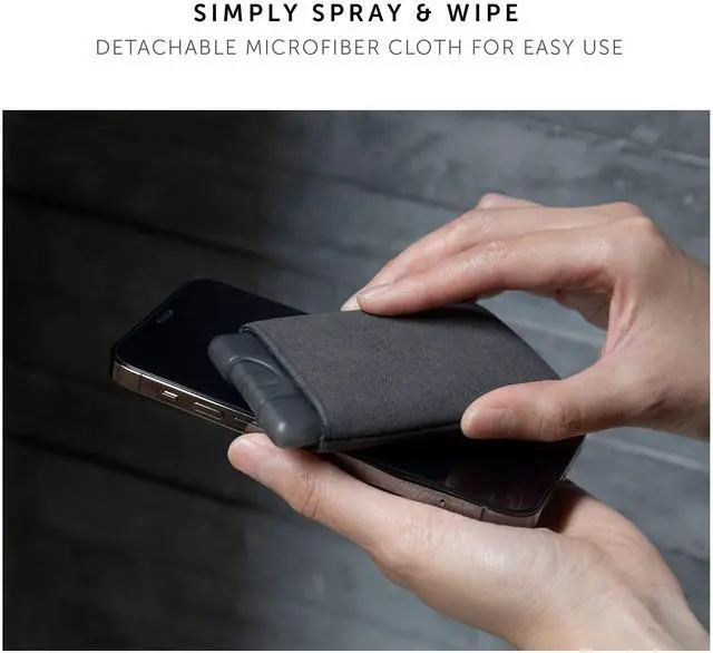 Alt view image 4 of 7 - Clean Screen Spray 2-in-1 Screen Cleaning Solution with Microfiber Sleeve for Laptops, Tablets, Phones & More Pocket-Sized Design Alcohol, Ammonia & Odor-Free Solution