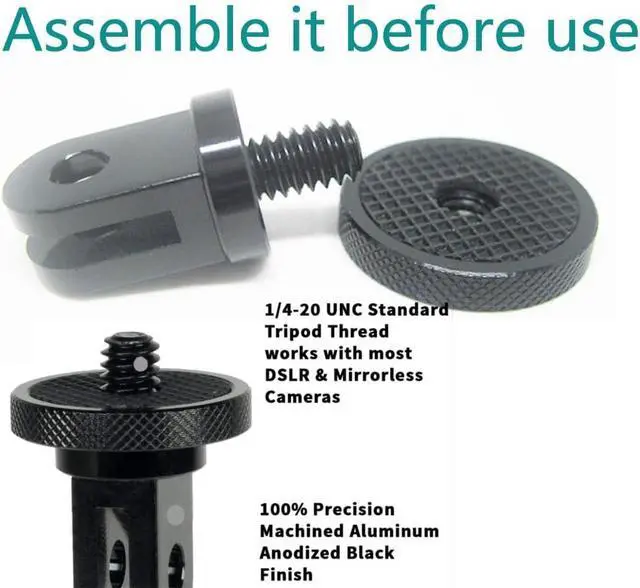 Alt view image 6 of 7 - Aluminum Camera Tripod Adapter 1/4"-20 Conversion Adapter Mounts Compatible with Gopro Action Cameras Insta360 and Other Standard 1/4 Accessories, Quarter Inch Mount Adapter (Type AA)