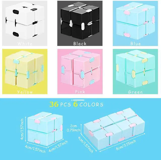 Alt view image 2 of 6 - 36 Pcs Infinity Cube Sensory Toy Handheld Infinite Fidget Blocks Toy Flipping Hand Cube Desk Gadget Valentines Day Gifts Portable for Adult Kids Anxiety Stress Relief(Sweet Style)