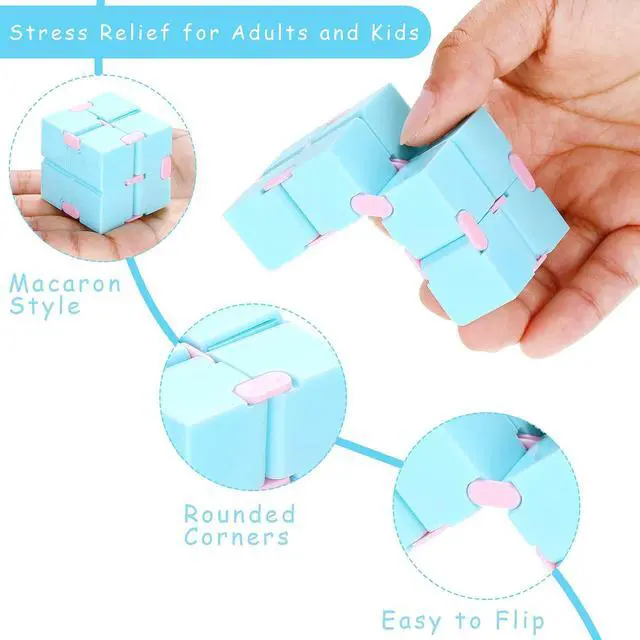 Alt view image 3 of 7 - 24 Pieces Infinity Cube Fidget Toy Mini Blocks Cube Bulk Gadget Sensory Toy Hand Held Blocks Finger Gadget Gift for Adults Anxiety Stress Relief Game(Cute Style)