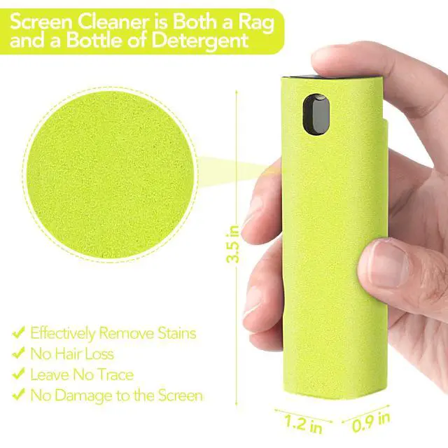 Alt view image 3 of 6 - 2 Pcs Fingerprint Proof Screen Cleaner,3 in 1Touchscreen Mist Cleaner Spray Wipe Cleaner Fingerprint-Proof Soft Fiber Flannel,Safe for All Phones Glasses Tablet Laptop TV Watch Screens(Green)