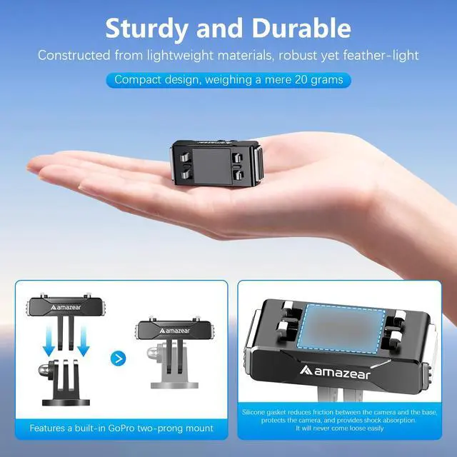 Alt view image 3 of 7 - Magnetic Quick-Release Mount for Insta360 X5 (2 Pack), Insta 360 Accessories QR Adapter Holder with Go-Pro Mount for Insta360 X5 / X4 Air/Ace Pro/Ace Pro 2, Black