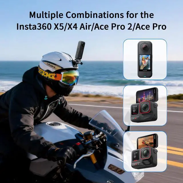 Alt view image 2 of 7 - Magnetic Quick-Release Mount for Insta360 X5 (2 Pack), Insta 360 Accessories QR Adapter Holder with Go-Pro Mount for Insta360 X5 / X4 Air/Ace Pro/Ace Pro 2, Black