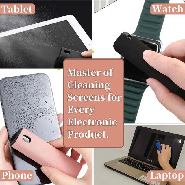 Alt view image 4 of 5 - Computer Laptop Phone Screen Cleaner, Hatstart Touchscreen Cleaning Spray and Wipes Accessories to Remove Fingerprint for MacBook Display iPad iPhone Screens Mac TV - Pink Purple Blue