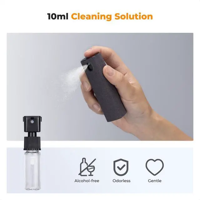 Alt view image 5 of 7 - Touchscreen Screen Cleaner Kit 2 Pcs, for TV, Laptop, PC,Phone, Tablet and Car Screen Cleaner, Two in One Spray and Microfiber Cloth(Grey&Pink)