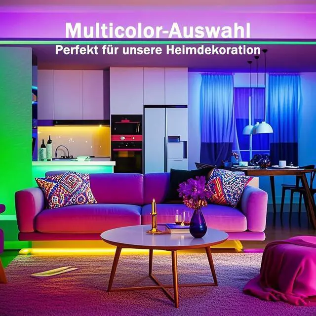 Alt view image 5 of 6 - LED Lights for Bedroom with USB Powered, 32.8ft Bluetooth LED Light Strips,Smart App and Remote Control, IP65 Waterproof,RGBW Music Sync Rope Lights for Living Room, Bedroom, Party, Kitchen,TV