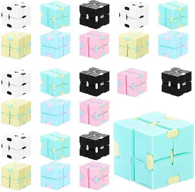 Main image of 24 Pieces Infinity Cube Fidget Toy Mini Blocks Cube Bulk Gadget Sensory Toy Hand Held Blocks Finger Gadget Gift for Adults Anxiety Stress Relief Game(Cute Style)
